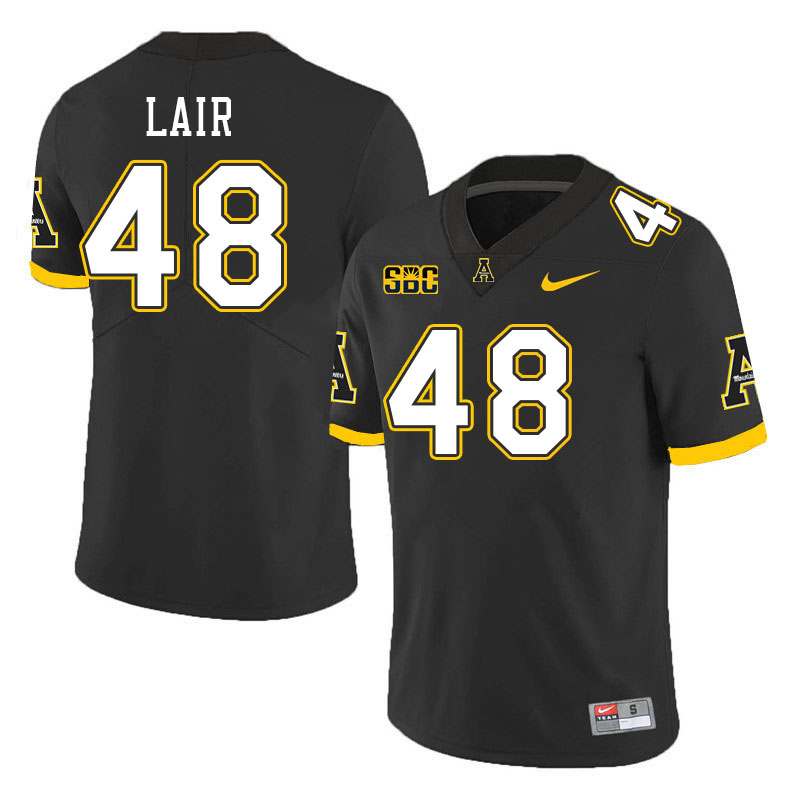 Men #48 Luke Lair Appalachian State Mountaineers College Football Jerseys Stitched-Black